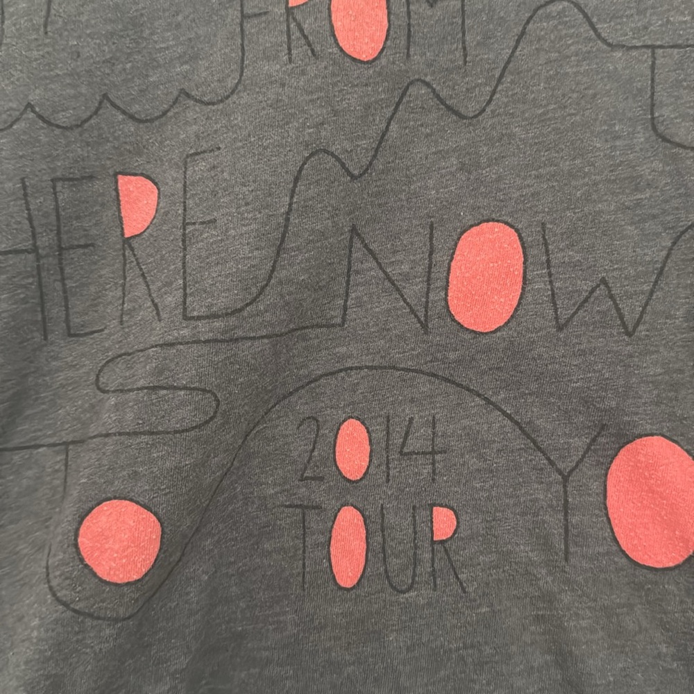 Jack Johnson From Here to Now to You 2014 tour band heather gray tee womans sz L - Picture 2 of 3